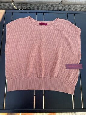 Scarlett Dusty Rose Knit Crewneck Vest sweater large NWT Large